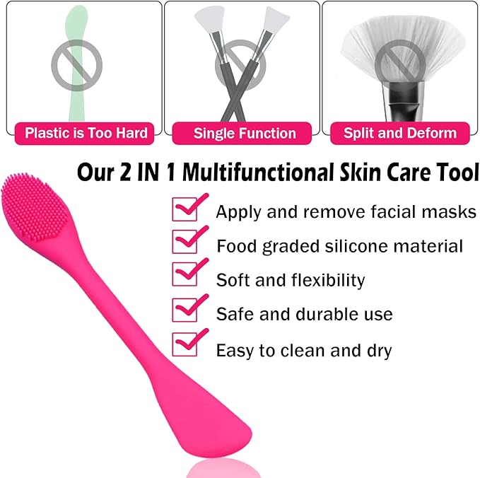 RamPula Silicone Facial Cleansing Brush Pores Cleaner,Remove Blackhead,Remove Acne,Face Massager,Applicator,Spatula,Mud Mask,DIY,Cream,Face Washing Clean,Body Lotion