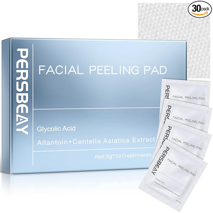 Glycolic Acid Pads, Exfoliating Toner Pads for Facial Radiance, Dual Action Gentle Face Pad for Deep Cleaning Effect |Peels & Daily Skin Renewal |Salicylic Acid & Vitamins B3 | 30 Treatments