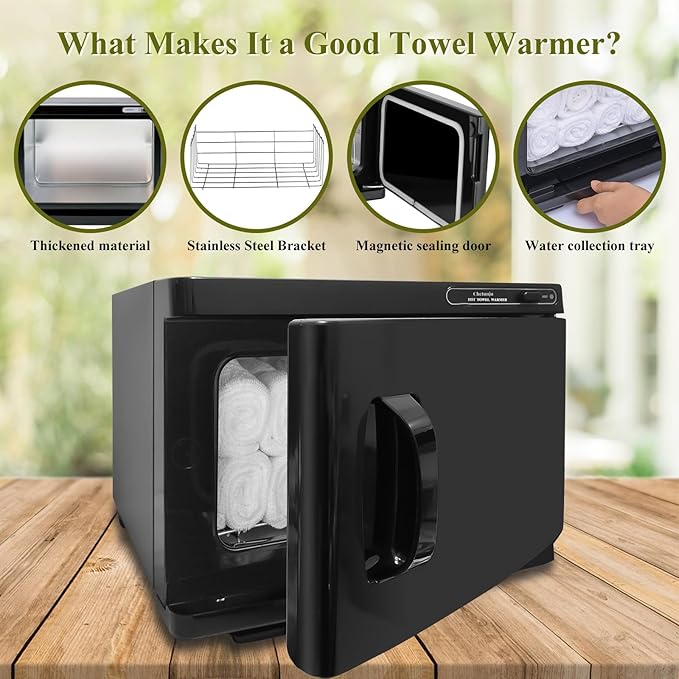 Towel Warmer,Towel Steamer for Facial, Professional Spa Hot Towel Warmer 8L, Small Towel Warmer Cabinet, Towel Warmer for Facial caddy for Salon,Spa, Massage Use(*black)