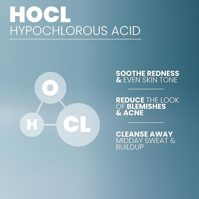 Hypochlorous Acid Spray for Face & Body, HOCl Facial Cleanser Mist with Electrolyzed Water, Daily Toner Formula for Sensitive & All Skin Types, Helps Reduce Redness, Irritation, Breakouts