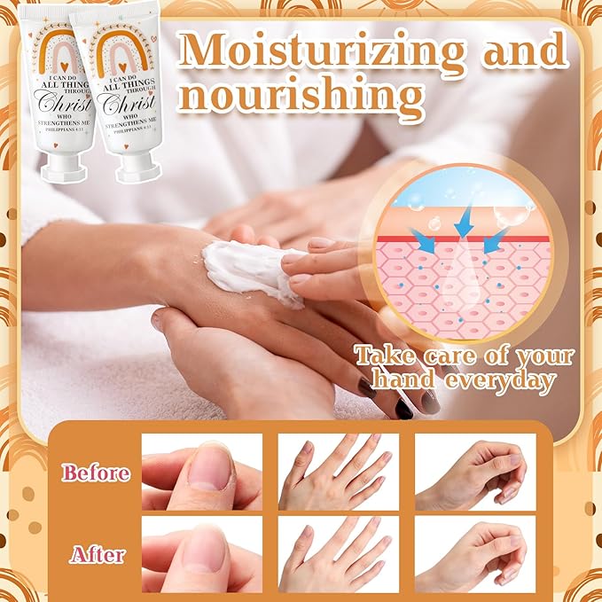 50 Pack Christian Hand Lotion Bulk Gifts for Women Mother's Day Gifts Bible Mini Travel Hand Lotion for Women Church Appreciation(Boho)