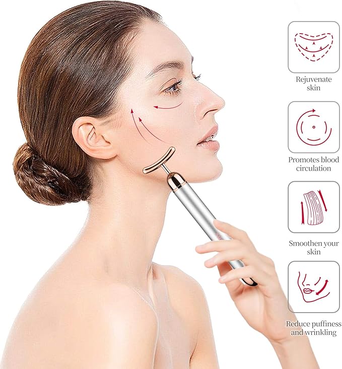 Face Roller Natural Jade Roller for Face - 4 in 1 Facial Beauty Roller Skin Care Tools, Sinikoro Facial Roller Massager for Face, Eyes, Neck, Body Muscle Relaxing