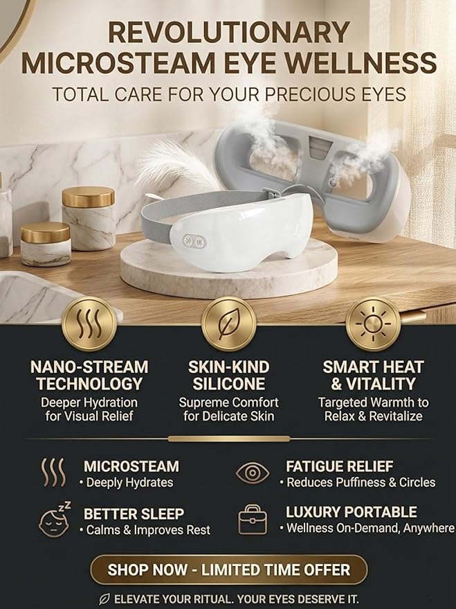 Beminda Steam Eye Therapy, Beminda Steam Therapy Pro, Steam Eye Mask for Dry Eyes, Adjustable Eye Steamer with Heat & Smart Nano Mist Moisturizing (Pro)