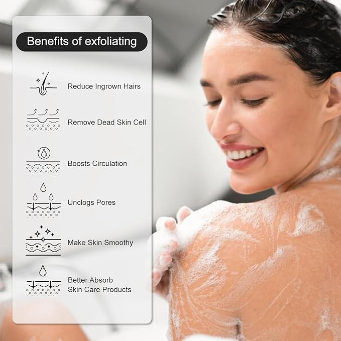 Exfoliating Glove, Korean Exfoliating Mitt Body Scrubber, Viscose Fiber Bath Shower Scrub Gloves, Dead Skin Remover for Body, Skin Care Tools for Smoother Skin, Self-Tan Prep & Removal, Peach