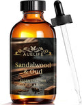 Auelife 4oz Sandalwood & Oud Essential Oils for Diffusers for Home - Woody Fragrance Oil for Candle Making, Soap Making, Father's Day & Birthday Gifts for Him - Masculine Scent for Men Gift