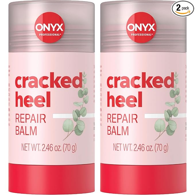 Onyx Professional Cracked Heel Repair Balm Stick, Tea Tree Eucalyptus Scent, 2 Pack - Dry Heels Dry Cracked Feet Treatment, Moisturizing Heel Balm Rolls On, No Mess Like Foot Cream or Foot Lotion