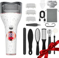 Electric Callus Remover for Feet, Rechargeable Waterproof Foot File Professional Foot Care Tools with 17-in-1 Pedicure Kit, Portable Callus Remover Kit to Remove Dead Skin Hard Skin Dry Cracks(White)