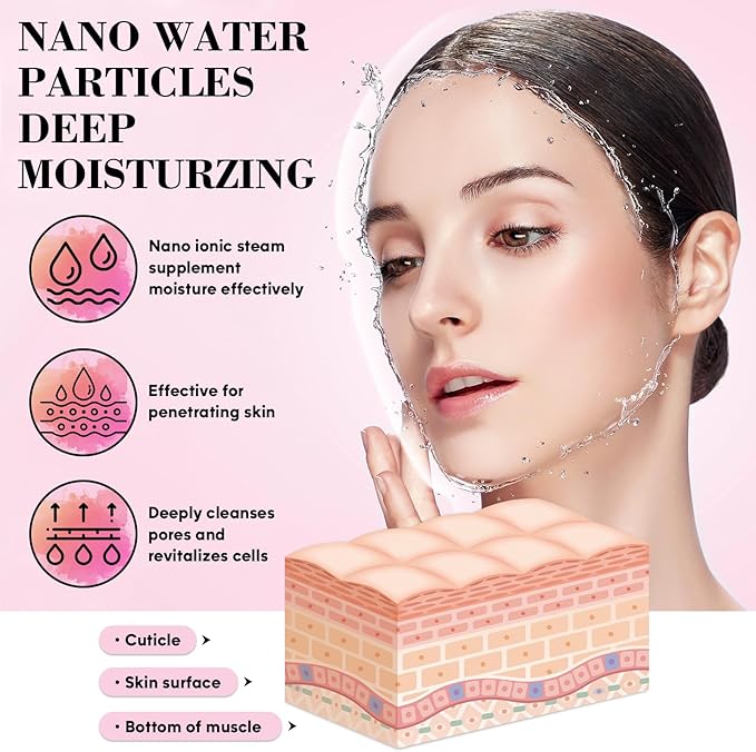 Pjordo Facial Steamer Spa Kit with 17 Skin Care Tools, Nano Ionic Face Steamer for Deep Cleaning Unclogs Pores, Warm Mist Humidifier Steamer for Face Home Sauna SPA, Mothers Day Gifts for Women