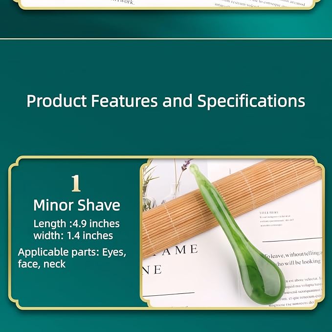 Gua Sha Scraping Massage Tool, GuaSha Facial Set, Natural Resin GuaSha Massage Tools for Rejuvenate Skin Anti-Wrinkle Anti Aging (Green, Acupoint Pen)