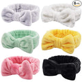 Casoty 6 Pieces Bow Hair Band Spa Headband for Washing Face Terry Cloth Makeup Headband for Face Washing Shower Skin Care Yoga Spa Party Supplies for Women Girls