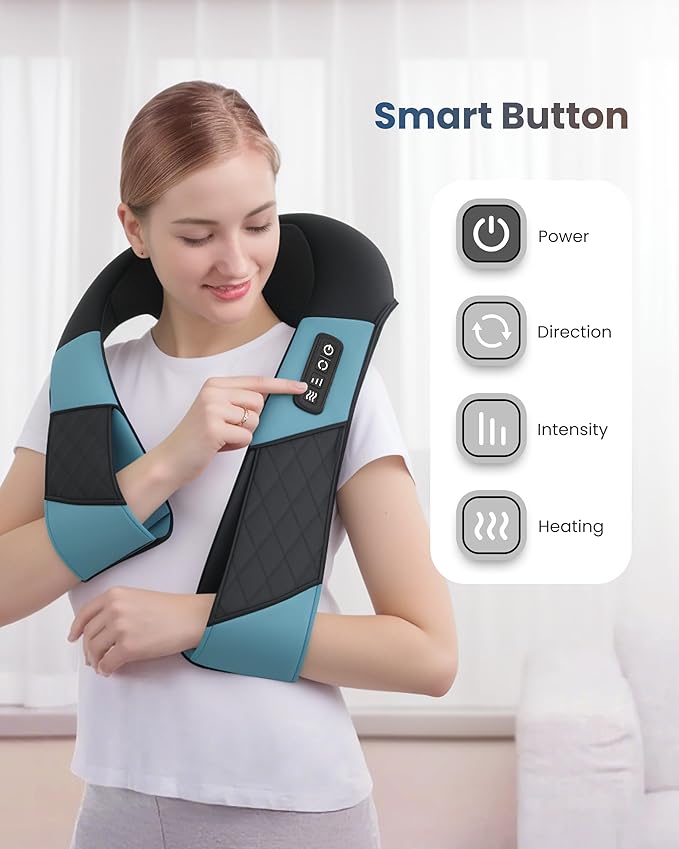 COMFIER Cordless Neck Massager with Heat, Deep Kneading 3D Shoulder Massage for Tired Muscles, FSA Eligible, Lightweight Portable for Home Travel, Mothers Day Gift for Mom
