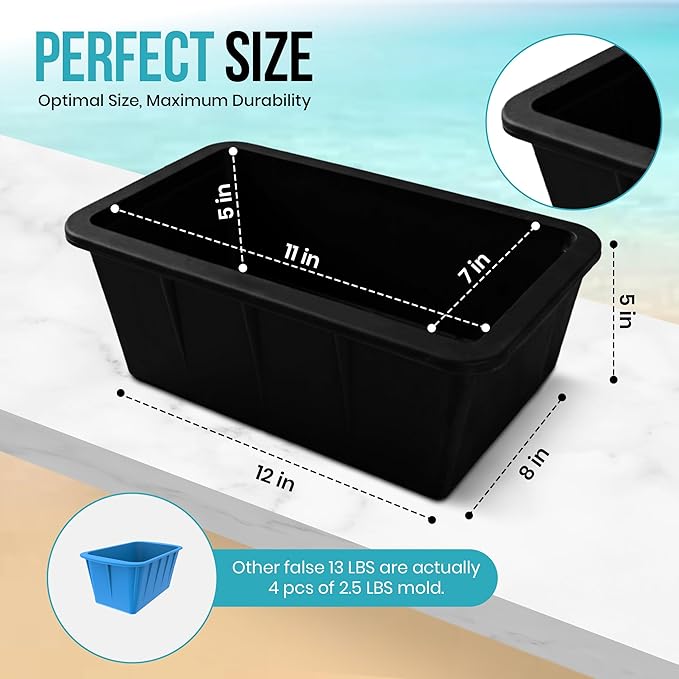 Extra Large Ice Block Mold – 13 lbs Silicone Ice Brick Maker for Ice Bath & Cold Plunge – Giant Cube for Recovery, Muscle Relief & Coolers, Dishwasher Safe (Single Mold)