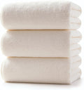 Lumimi Towels 3 Piece Very Soft Microfiber Bath Sheet Towel Set Super Absorbent Light Quick Dry and Durable, 55" L x 27" W, 3 Pack Cream White