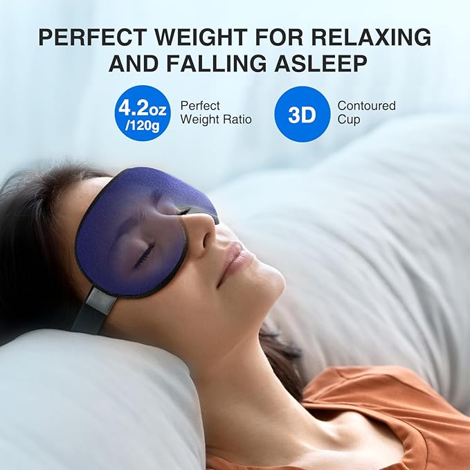 YFONG Weighted Sleep Mask, Women Men 3D Eye Mask Blocking Lights Sleeping Mask and 12 Pcs Gifts for Women