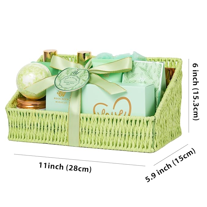 Mothers Day Gifts Basket for Mom, 32 Pcs Tea Tree Spa Gift Basket for Women & Men, Hydrating Face Skin Care Kit, Bath & Body Gift Basket Set, Self-Care Gift Set, Birthday, Anniversary