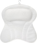 Luxury Bath Tub Pillows for Head and Neck, 4D Breathable Air Mesh Bath Pillow with Non-Slip Suction Cups, Ergonomic Back Support Spa Gifts with Silk Eye Mask