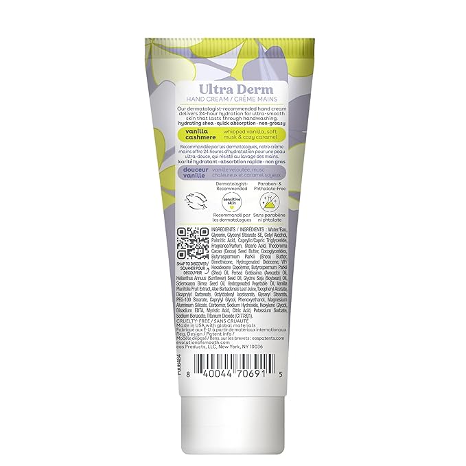 eos Shea Better Hand Cream - Vanilla Cashmere Hand Lotion | Instant Hydration + Lasting Protection | 2.5 oz,(Pack of 2)