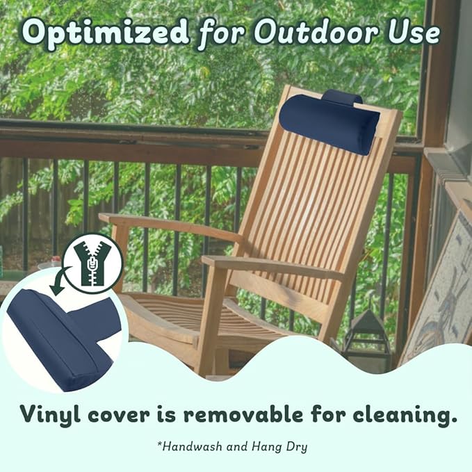 Poolzilla Universal Blue Spa Pillow, Made of Soft Foam for Outdoor Hot Tubs and Chaise lounges - Adjustable Headrest and Weighted that Fits Any Spa