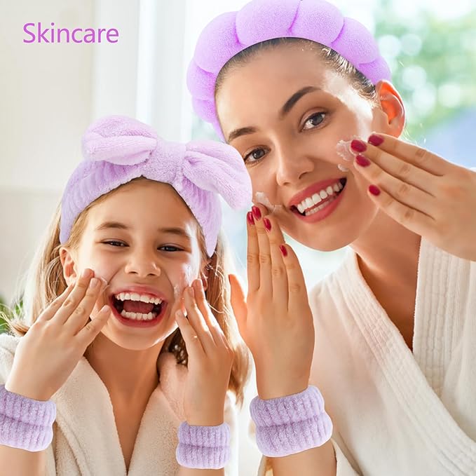 Chanaco Spa Headband, Makeup Hair Accessories for Women and Girls, Face Wash Wrist Bands, Teen Gifts Trendy Stuff