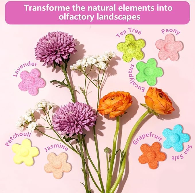 Aromatherapy Shower Steamers, Essential Oils Shower Tablets, Shower Melts, 15-Pack, 8 Assorted Scents, Mothers Day Gifts, Stocking Stuffers, Self Care Gift for Women, Mom, Her