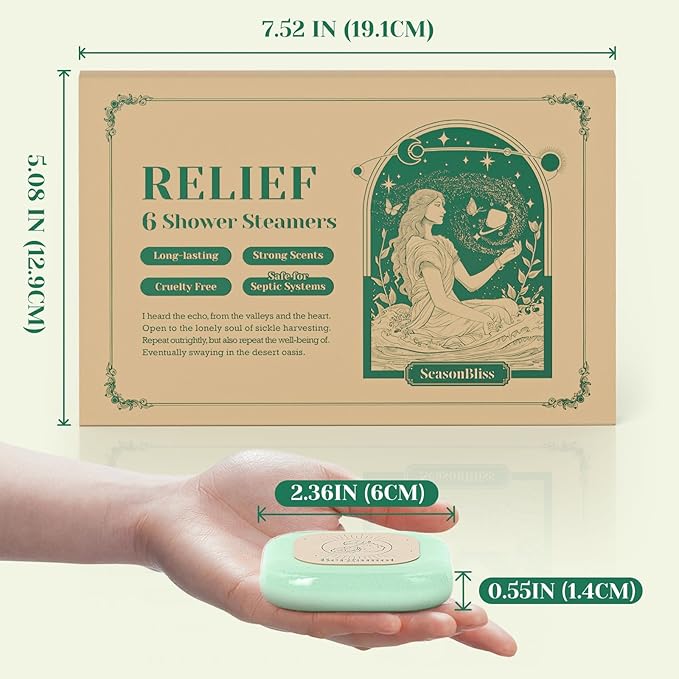 SeasonBliss Shower Steamers for Valentine's Day, 6 Pack Set Shower Bombs Tablets with Presents Box for Women with 6 Fragrances with Shea Butter for Self-Care & Relaxation, Mother's Day, Christmas