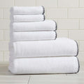 Great Bay Home Black/White Bath Towel Set - Ultra-Soft Cotton, Boho-Chic Border Design - 2 Bath Towels, 2 Hand Towels, 2 Washcloths - Absorbent, Quick-Dry, Lightweight Bathroom Towels
