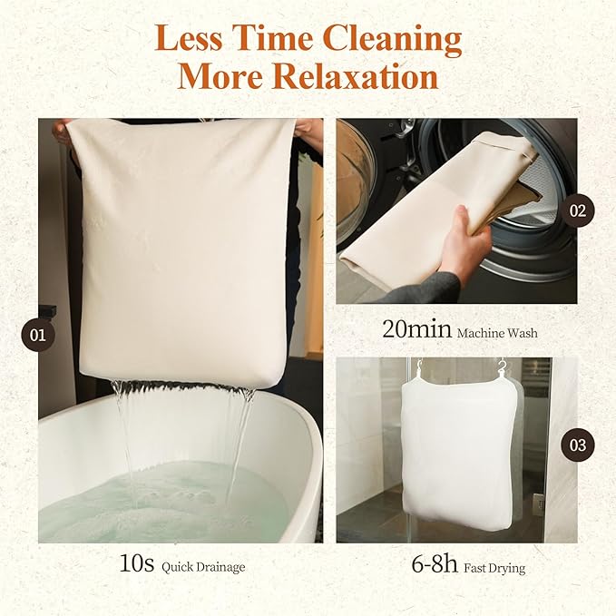 Luxury Bathtub Pillow,Gift for Mother's Day,Head,Neck & Back Support,Quick-Drying 5D Mesh Core,Adjustable Thickness Fits Any Bathtubs,Easy to Maintain,Beige
