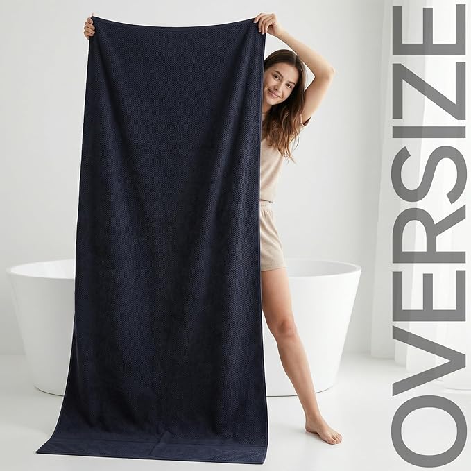 REDKISS Pack of 1 Jumbo Bath Sheet, 40 x 80 Inches Microfiber Oversized Bath Towel for Bathroom, Extra Large & Lightweight, Quick-Dry, Super Soft & Highly Absorbent, Perfect to Wrap Yourself In, Black