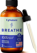 UpNature Breathe Essential Oils Blend (Large 2oz) Breath Relief Eucalyptus and Menthol Blend - Essential Oils for Diffusers for Home Humidifier - Vaporizer Liquid Aromatherapy Oils