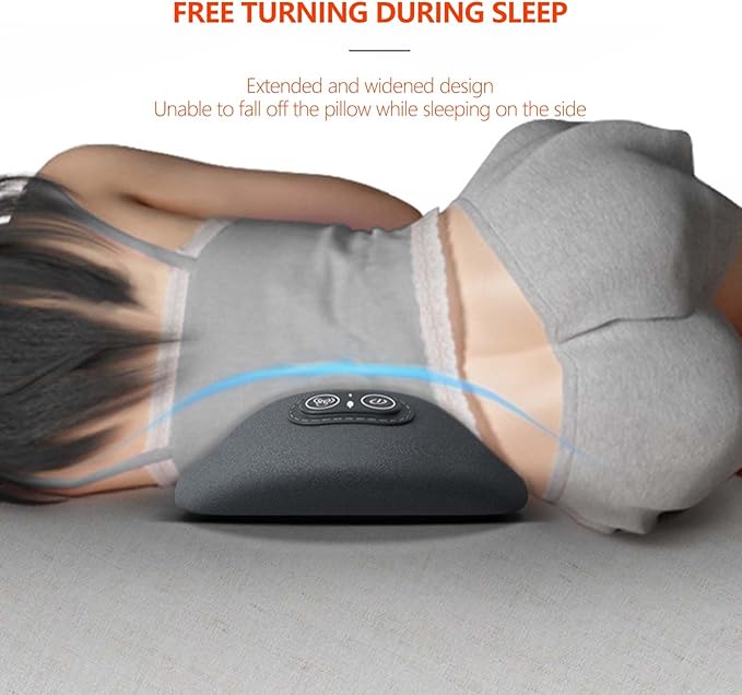 Electric Back Massager for Sciatica Pain Relief, 3-in-1 Lumbar Support Device with Traction & Heat, Soothing Spine Massager for Lower Back Pain Relief, Neck and Back Massage Pillow