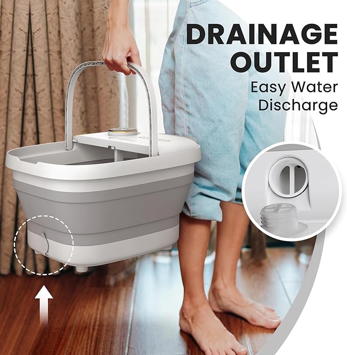 Gideon Foot Massager & Spa - Luxury Heated Foot Bath with Lights & Bubbles, Therapeutic Foot Spa and Pedicure Tools for Feet