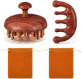 ElevateTech Wooden Scalp Massage Comb, Sandalwood Head Massager for Hair Growth & Relaxation Wooden Hair Brush Hairs Scrubber Portable Handheld Gua Sha Body Massage Tool for Men Women Spa