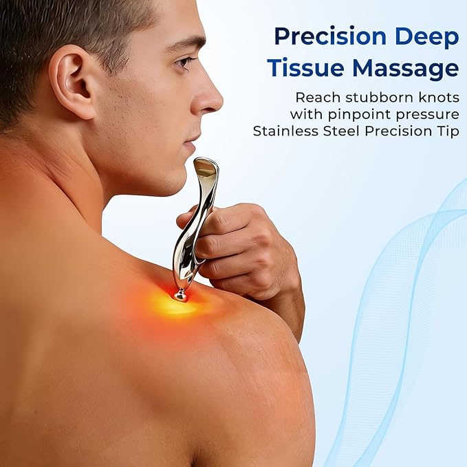 Melonsun Trigger Point Massage Tool & Gua Sha for Face & Body - All-in-1 Deep Tissue Muscle Scraper and Thumb-Saver Acupressure Tool for Face Sculpting, Full-Body Massage, and Tension Relief