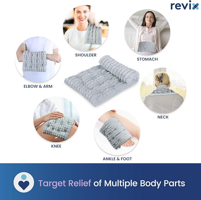 REVIX Microwave Heating Pad, 8 * 14" Flaxseeds Heating Pads Microwavable Moist Heat Therapy for Muscle, Joints, Neck Shoulder, Weighted Hot Pack Warm Compress
