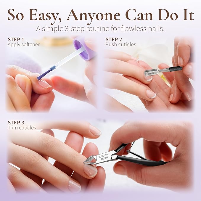 Professional Cuticle Cutter Stainless Steel Cuticle Nippers with Sharp Blades and Double Spring Cuticle Clippers - Nail Cuticle Trimmer Tool for Manicure & Pedicure Beauty at Home/Spa/Saloon