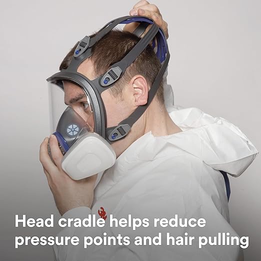 3M Ultimate FX Full Facepiece Reusable Respirator, FF-401, NIOSH, ANSI, Six-Strap Harness for a Secure Comfortable Fit, Cool Flow Valve, Passive Speaking Diaphragm, Small
