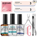 Morovan Nail Prep and Care Kit: Nail Dehydrator and Acid-Free Primer | Cuticle Remover | Cuticle Trimmer Cuticle Pusher & Cuticle Nipper | Cleaner Pads/Nail File/Buffer/Brush - For DIY Manicure Tool