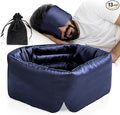 100% Natural Mulberry Silk Sleep Mask, Comfortable Soft for Deep Sleep, Blackout Effect, Wide Adjustable Band, Eye Mask for Women and Men. Ideal for Travel, Office, Daily(Navy Blue)