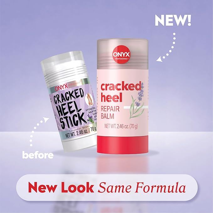 Onyx Professional Cracked Heel Repair Balm Stick, Lavender Scent, 1 Pack - Dry Heels Dry Cracked Feet Treatment, Moisturizing Heel Balm Rolls On, No Mess Like Foot Cream or Foot Lotion