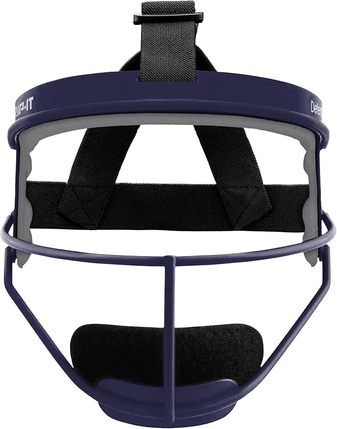 RIP-IT Original Defense Softball Face Mask, Lightweight, Protective Fielder's Softball Face Shield with Ponytail Strap & Soft Foam Padding