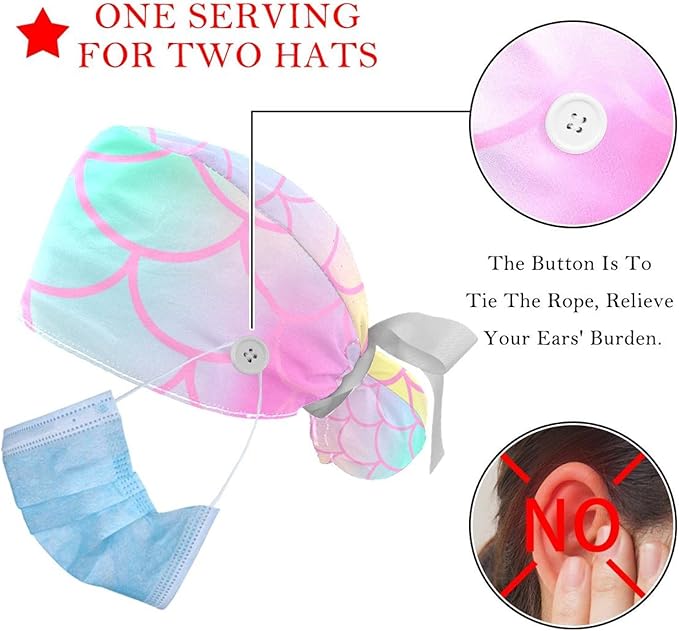 Women's Working Caps with Scrunchies Tarot Pattern Background Lace-Up Hat Unisex Hair Covers One Size