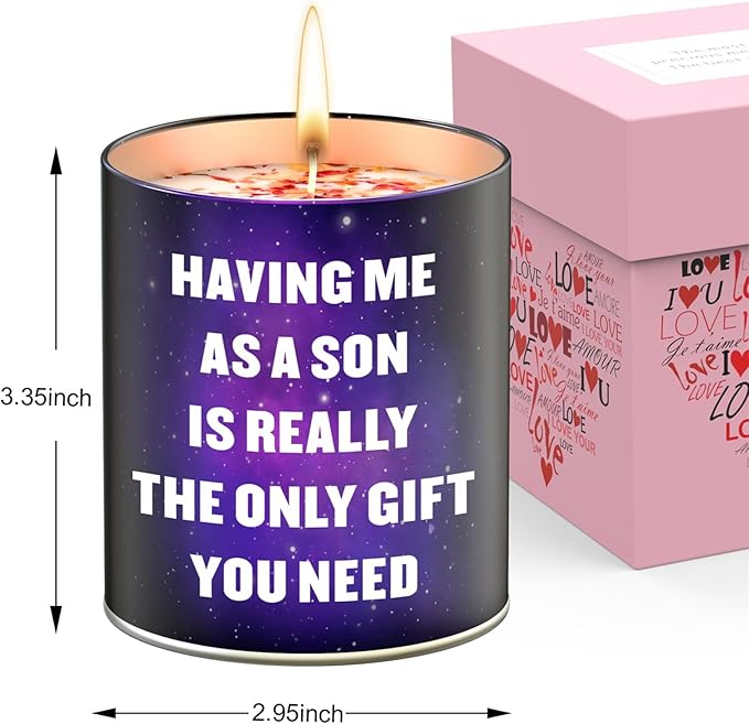 Mothers Day Gifts for Mom from Son Kids: Birthday Christmas Gift for Mom,Funny Stocking Stuffers Galentines Day Anniversary Presents,9oz Scented Candles