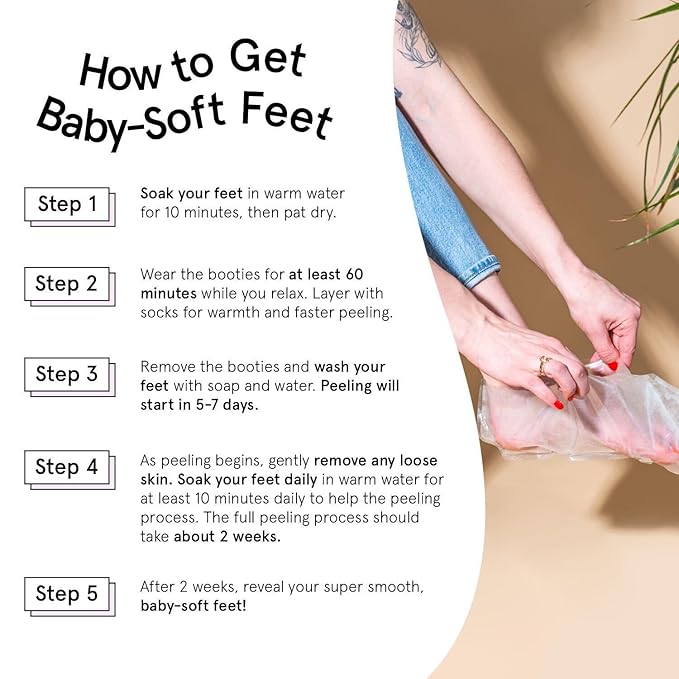 grace & stella Award-Winning Foot Peel Mask - Foot Peeling Mask with Aloe Vera - Moisturizing Foot Mask for Dry Cracked Feet - Foot Exfoliator for Baby Soft Feet (4 Pairs, Unscented)