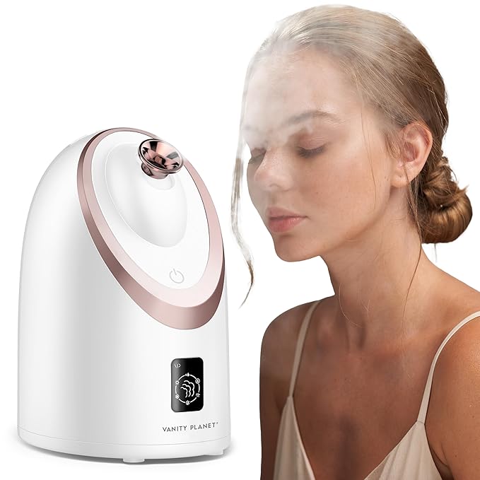 Vanity Planet Senia Hot and Cold Facial Steamer - Face Steamer for Facial Deep Cleaning, Aromatherapy, Detoxifying and Moisturizing - Steamer for Face with 6-Mode Smart Steam Technology
