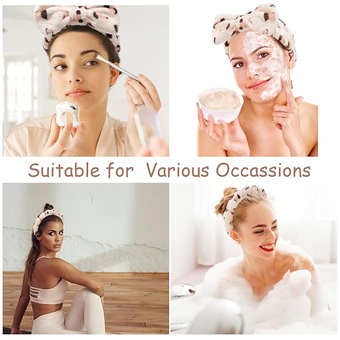 Chanaco Spa Headband, Makeup Headband with Wrist Bands, Hair Accessories for Washing Face and Teen Girl Gifts for Women