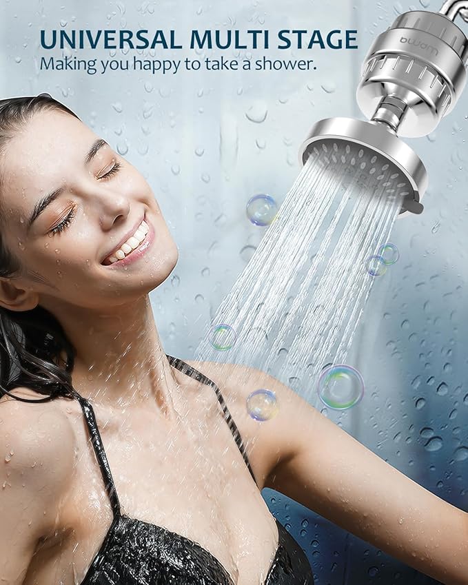 Shower Filter Replacement Cartridge, 15 stage, High Output, Vitamin C, Removing Heavy Metals Hard Water.Universal with Any Shower Filter of Similar Design.Pack of 2