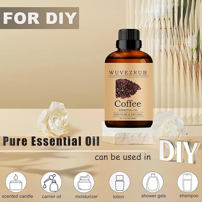 Coffee Essential Oils, 120ML 100% Pure and Natural Essential Oil for Aromatherapy Diffuser - Coffee / 4 Fl Oz