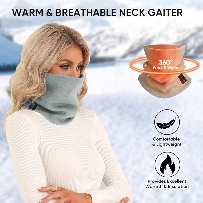 TICONN Neck Gaiter Face Cover Scarf, Neck Warmer Breathable Sun & Wind-proof for Skiing Fishing Hiking Cycling