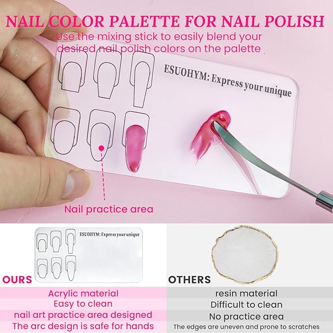 Nail Stand For Press On With Nail Art Brushes Nail Holder For Painting Practice Display Presson Nails Nail Art tools Set with Nail Dotting 3D Sculpting tools, Practice Kit Tech