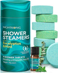 Shower Steamers Aromatherapy 8 Packs with 5ml Essential Oil, Eucalyptus for Shower, Birthday Gifts for Women Men, Mothers Day Gifts, Eucalyptus & Mint for Nasal Congestion, Stress Relief